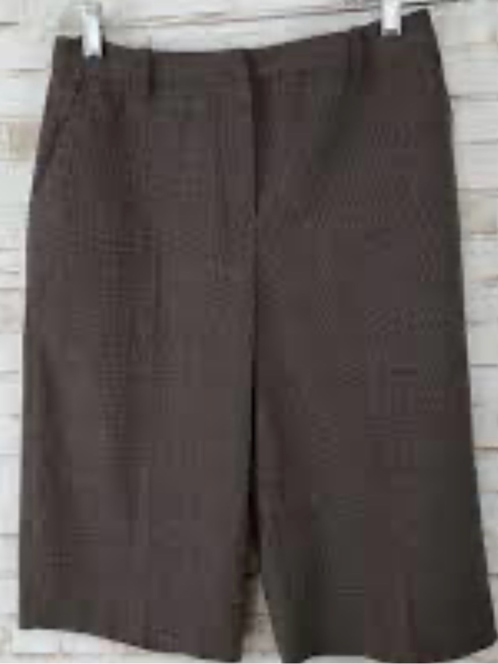 Y2K East 5th Brown Plaid Glen Pattern Knee Length Capris.